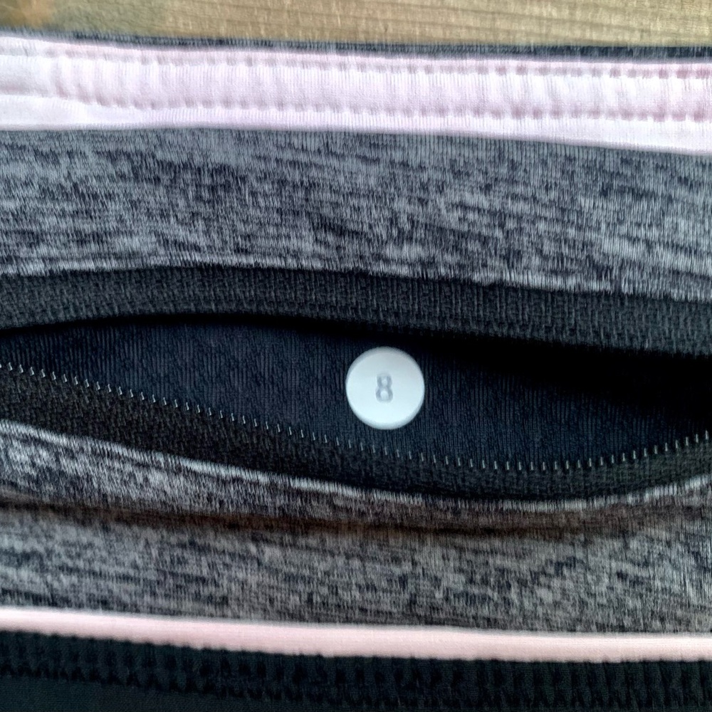 Lululemon Speed Skirt Black / Heathered Grey (Coal/Pink Mist) Pleated Sz 8 - Picture 7 of 9